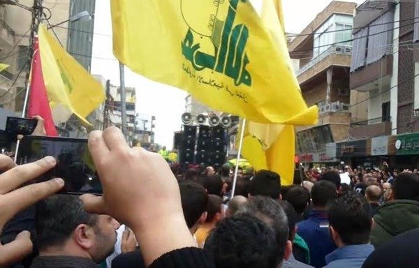 Hizbullah supporters in Tyre mourn Hashem Amin, killed in Syria in 2015. The group is fighting in Syria, backing Bashar al-Assad's regime. [Photo courtesy of Mustapha Darwich]
