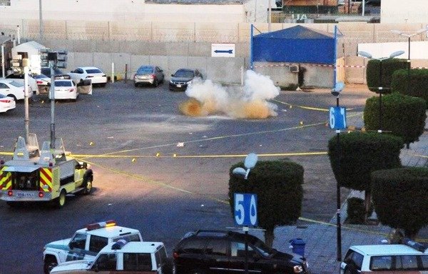 Saudi security forces surround the site of a July 4th attack in Jeddah. [Photo courtesy of Saudi Press Agency]