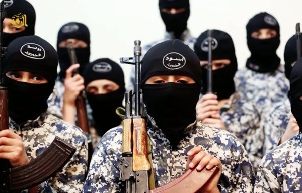 A screenshot from a 2015 ISIL video about the 'Cubs of the Caliphate'.