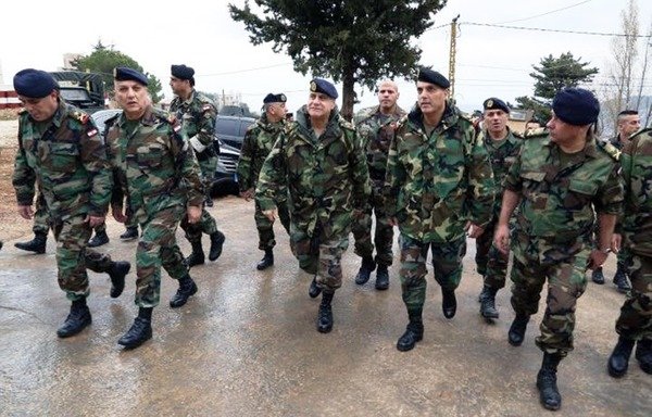 Lebanese Army Commander Gen. Jean Kahwaji inspects the security measures in Bekaasafrine after a December 4th attack on a checkpoint that killed one soldier and injured another. [Photo courtesy of the Army Directorate of Orientation]