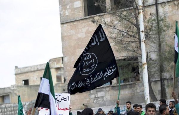 Al-Qaeda's flag is displayed in Syria, before splinter group al-Nusra Front established a presence in that country. [Photo courtesy of Mohammed al-Abdullah]