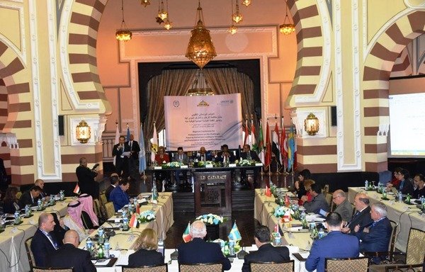 Parliamentarians discuss the challenges posed by extremism leading to terrorism and preventative criminal justice responses at a recent conference in Aswan. [Photo courtesy of the Middle East News Agency]