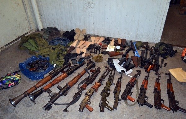 The Lebanese army displays a cache of weapons seized during a raid in Tripoli. [Photo courtesy of the Lebanese Army Guidance Directorate]