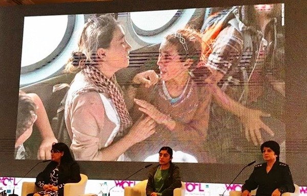 The 'Women on the Front Lines' conference on March 6th in Beirut included a panel featuring women fighters and survivors of the war in Iraq. [Nohad Topalian/Al-Mashareq]