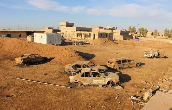 Vehicles that belong to ISIL were destroyed by airstrikes during the liberation of villages in northern Mosul. [Photo courtesy of the Iraqi Ministry of Defence]
