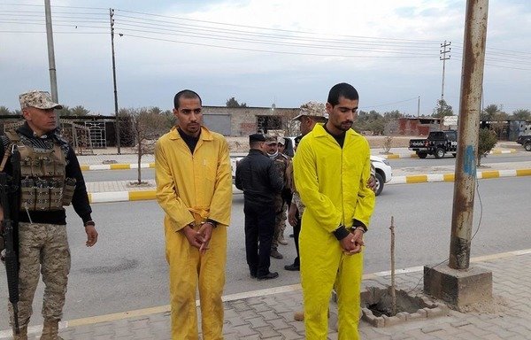 Two 'Islamic State of Iraq and the Levant' elements confessed to their role in a November 2016 attack targeting a wedding in Ameriyat al-Fallujah. [Photo courtesy of Ameriyat al-Sumood Facebook page]