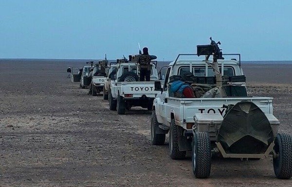 Jaish Maghawir al-Thawra units roll through Syria's Badiya region. The opposition faction is planning an offensive to drive the 'Islamic State of Iraq and the Levant' from the tri-border area. [Photo courtesy of the Jaish Maghawir al-Thawra]