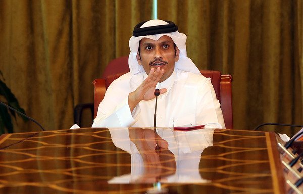 Qatari Foreign Minister Mohammed bin Abdulrahman al-Thani gives a press conference in Doha on June 8th. He rejected attempts to interfere in the country's foreign policy and said a "military solution" to the country's crisis with its Gulf neighbours was not an option. [Karim Jaafar/AFP]