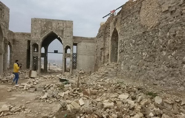 The Nabi Yunus Shrine (tomb of the prophet Jonah) was severely damaged by the 'Islamic State of Iraq and Syria' when it overran Mosul in June 2014. [Photo courtesy of the Sunni Endowment]