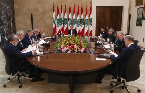 A meeting chaired by Lebanese President Michel Aoun on June 22nd, brought together the heads of parties represented in the Lebanese government. [Photo courtesy of Dalati and Nohra]