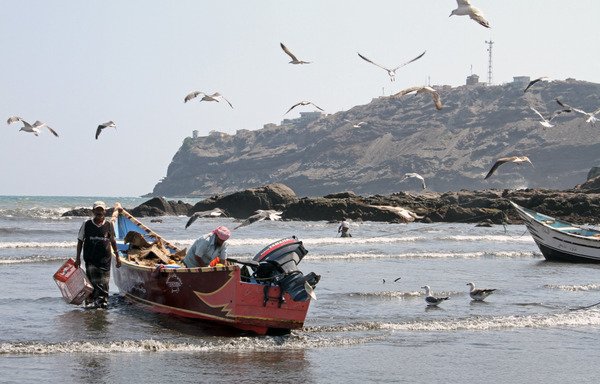 Yemeni fishermen moor their boat in Aden after fishing off the coast on November 14th, 2016. Reconstruction work is set to begin in Aden this week, as normal life begins to return to the port city. [Saleh al-Obeidi/AFP]