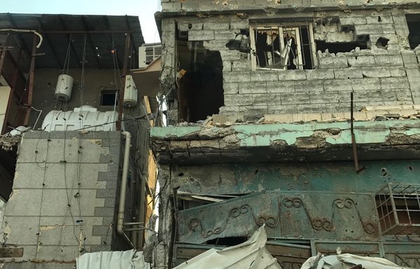 Signs of heavy fighting between Saudi forces and militants holed up in derelict buildings can be seen in the Qatif governorate town of Awamiya. [Photo courtesy of the Saudi Press Agency]