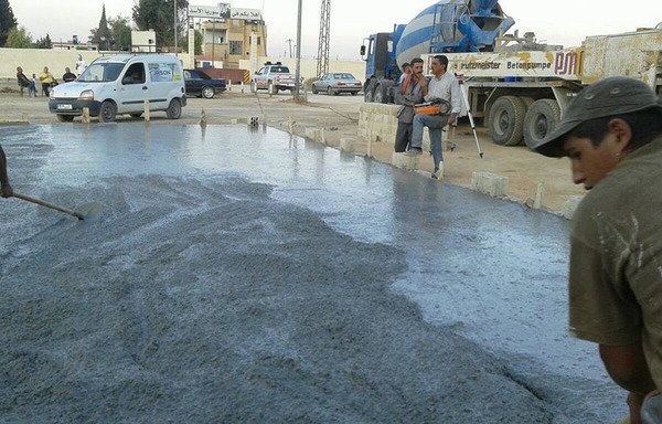 Construction is under way at the Jussiye crossing on Lebanon's border with Syria, which is set to reopen soon. [Photo courtesy of al-Qaa municipality]