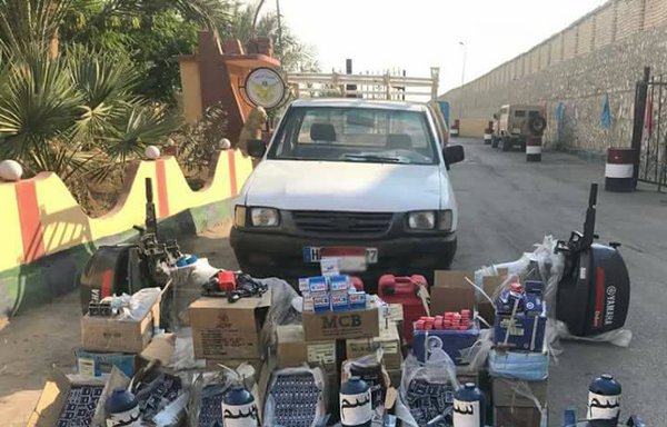 Egyptian armed forces display items seized during a crackdown on 'Islamic State of Iraq and Syria' elements in North Sinai. [Photo courtesy of Egyptian army spokesman]