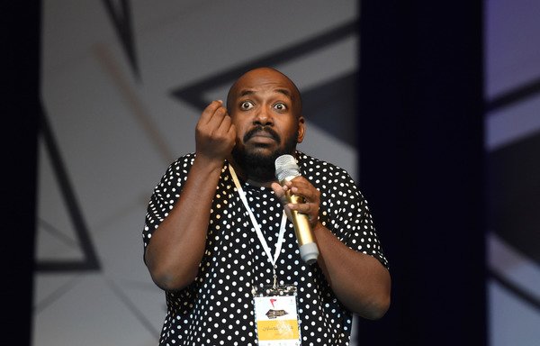 Saudi comedian Hashim Housawi performs on stage during the Stand-up Comedy Festival at the Riyadh's King Fahd Cultural Centre on November 29th. [Fayez Nureldine/AFP]