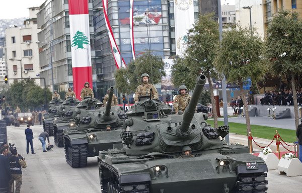 Lebanese armed forces take part in a military parade for Independence Day celebrations on November 22nd in Beirut. [Anwar Amro/AFP]