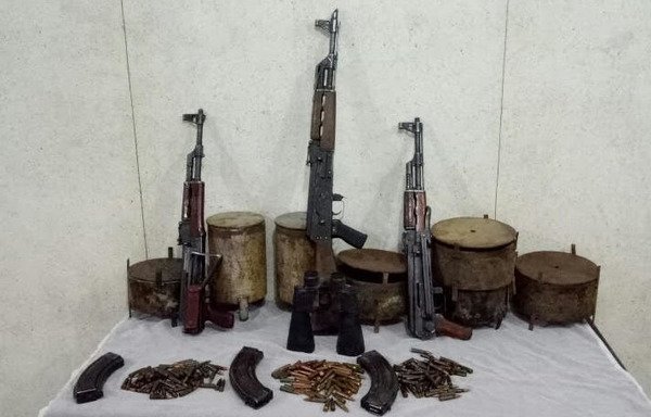 Egyptian forces display weapons and ammunition seized from Hasm in a December 31st, 2017, raid. [Photo courtesy of the Egyptian Ministry of Interior]