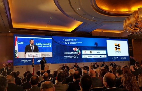 Lebanese Prime Minister Saad al-Hariri opens The Lebanon Investment in Infrastructure Conference in Beirut on Tuesday (March 6th). [Junaid Salman/Beirut]