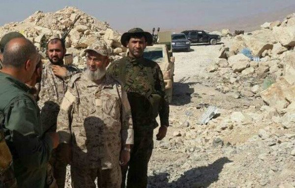 Hizbullah Shura Council member Mohammed Yazbek, one of the group's founders, visits Hizbullah positions on the Lebanese-Syrian border. He is one of the group's members targeted by new sanctions. [Photo circulated on social media]