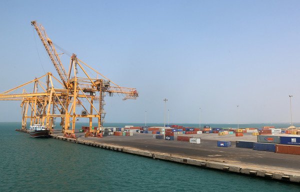 This photo of the Red Sea port of al-Hodeida, held by the Iran-backed Houthis, was taken on November 7th, 2017. [Abdo Hyder/AFP]