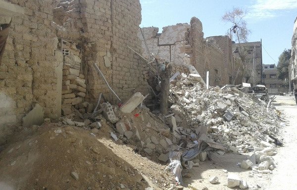 The former opposition enclave of Eastern Ghouta has suffered heavy damage during Syria's war. Many civilians were forces to flee, and new property laws issued by the regime make it easier for the government to seize their property. [Photo courtesy of Mazen al-Rifi]