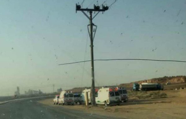 Ambulances respond to the scene of the attack in Boureida. [Photo circulated on social media]