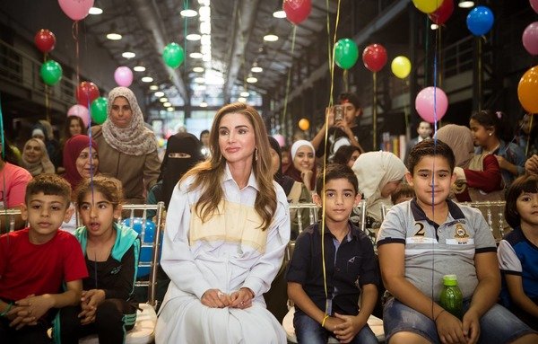 Jordan's Queen Rania attends the launch of a festival organised by the National Council for Family Affairs and UNICEF as part of a national campaign to reduce physical violence against children. [Photo from the National Council for Family Affairs Facebook page]