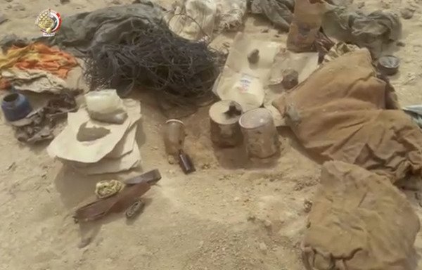 Egypt's armed forces have seized materials used to make IEDs, detonation circuits and TNT explosives in their latest operations in central and northern Sinai against extremist groups. [Photo courtesy of the Egyptian Ministry of Defence's Department of Morale Affairs]