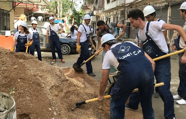 Farah al-Ataa has established a worksite to rehabilitate areas of Tripoli damaged by sectarian violence. [Photo courtesy of Farah al-Ataa] 