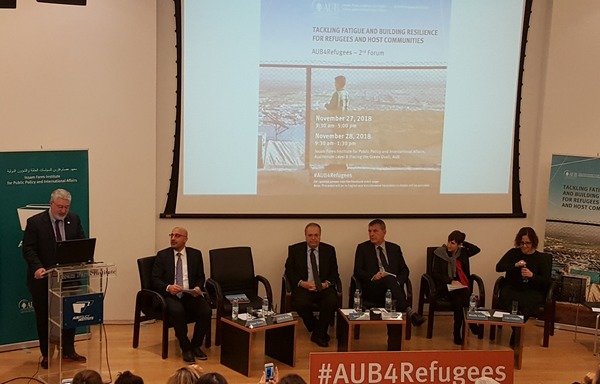 شارك خبراء في منتدى استمر يومين في الجامعة الأميركية في بيروت لمعالجة مسألتي التعب وبناء المرونة بين اللاجئين السوريين والمجتمعات المضيفة. [جنيّد سليمان/المشارق]