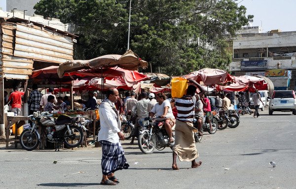 This picture, taken December 14th, shows a view of a market in the Red Sea port city of al-Hodeidah. [Abdo Hyder/AFP] 