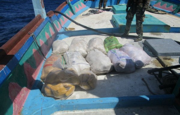 Illegal drugs seized by the Combined Maritime Forces (CMF) in the Indian Ocean. [Photo courtesy of CMF]