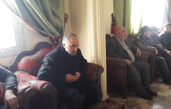 Members of local councils in western rural Aleppo attend a meeting they were invited to by Tahrir al-Sham, where they were told not to take any decision without first checking with the extremist alliance. [Photo courtesy of Musab Assaf]