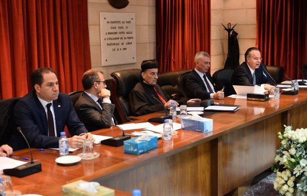 Lebanese Maronite MPs and leaders take part in a consultative meeting in the patriarchal compound in Bkerki on January 16th. [Photo courtesy of Maronite Patriarchate]