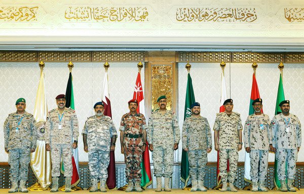 Gulf Co-operation Council's armed forces chiefs of staff pose ahead of a meeting in Kuwait City on September 10th, 2018. [Yasser al-Zayyat/AFP]