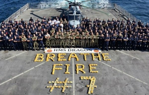 UK Royal Navy warship HMS Dragon scored its seventh drug bust in the Middle East on March 14th, bringing its total deployment haul to $190 million. [File]