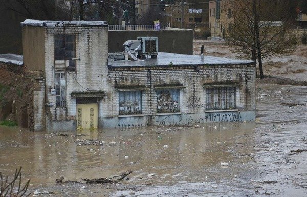 Floodwaters inundated homes and roads in Iran and displaced thousands of people from their areas. [Photo circulated on social media]