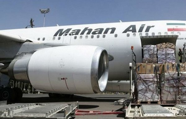 Mahan Air is an IRGC-affiliated company that has been accused of transporting weapons, missiles and fighters to areas of tension. [Photo circulated on social media] 