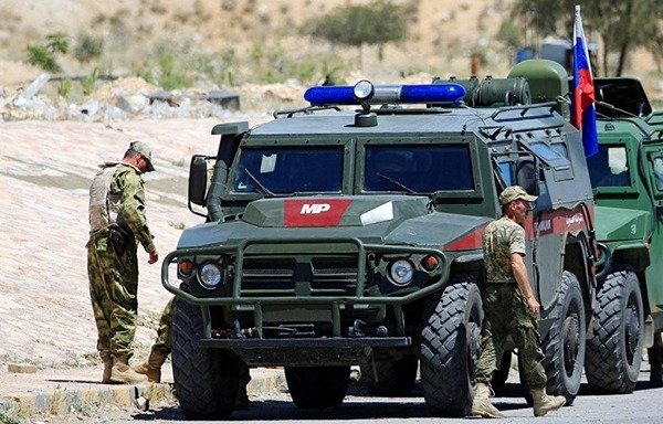 Russian military police conduct a patrol in northern Syria. [Photo courtesy of Mohammed al-Abdullah]