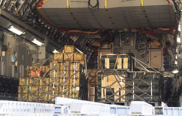 The Lebanese army receives a shipment of Hydra rockets from the US at the Rafik Hariri International Airport on February 13th. [Photo courtesy of the Lebanese Army Command Guidance Directorate]
