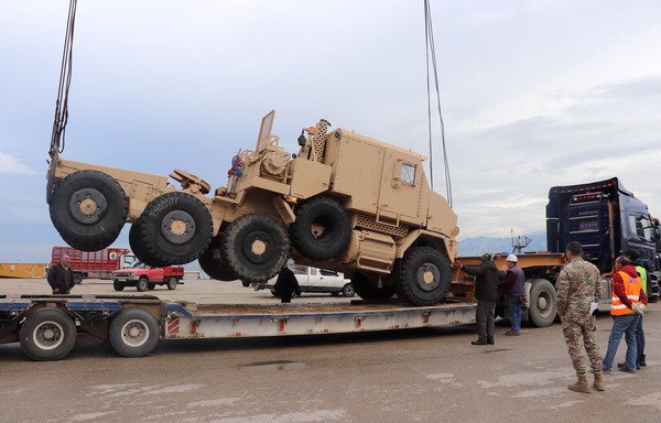 The Lebanese army receives a delivery of military vehicles from the US at the port of Beirut on January 19th. [Photo courtesy of the Lebanese Army Command Guidance Directorate]