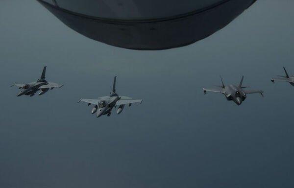 UAE Air Force Mirage 2000s fly a partnering flight with US F-35A Lightning IIs in the US Central Command area of responsibility on May 29th as part of building military-to-military relationships and co-operation between the UAE and the US. [US Air Force]
