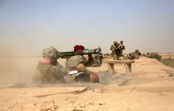 US military advisors help Iraqi soldiers hone their targeting skills using anti-tank rocket launchers in this file photo from June 8th, 2015. [Photo courtesy of the Iraqi Ministry of Defence]