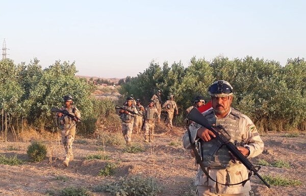Iraqi soldiers from the 5th Infantry Division are seen August 6th during a search operation for ISIS remnants in Diyala as part of the 'Will of Victory' security campaign. [Photo courtesy of the Iraqi Ministry of Defence]