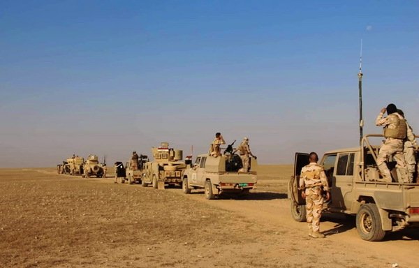 Iraqi army units begin to clear the Anbar desert of ISIS remnants as part of the 'Will of Victory' security campaign on August 24th. [Photo courtesy of the Iraqi Ministry of Defence]