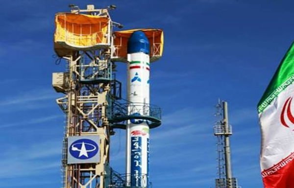 This photo published by Iran's semi-official media outlet the Fars News Agency shows a rocket that is purportedly dedicated to space research.