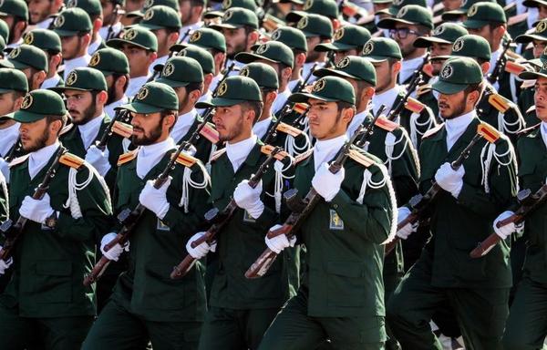 IRGC forces are seen during a military parade in April 2019. [Photo circulated on social media]