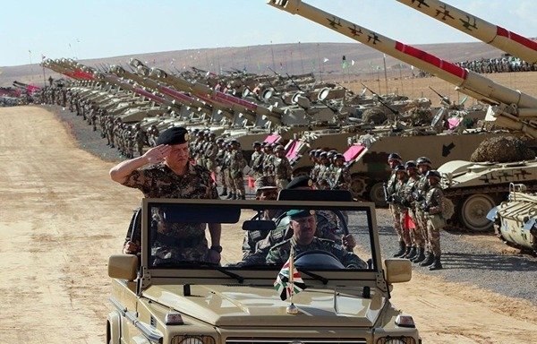 Jordan's King Abdullah salutes the armed forces during Eager Lion 2019, hosted by the kingdom between August 25th and September 5th. [Photo courtesy of the Jordan Directorate of Moral Guidance]