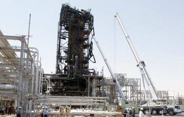 This Aramco oil facility was damaged in a September 14th attack blamed on Iran. [Photo courtesy of Saudi Press Agency]