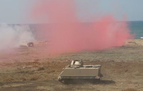 Lebanese security agencies conduct a joint tactical exercise in the Arida area of Akkar district, near the border with Syria. [Photo courtesy of the Lebanese Army’s Directorate of Guidance]